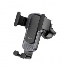 Автотримач для телефона HOCO CA103 vertical and horizontal air outlet gravity car holder Black Metal Gray (6931474766229)