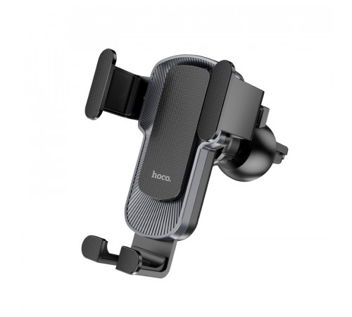 Автотримач для телефона HOCO CA103 vertical and horizontal air outlet gravity car holder Black Metal Gray (6931474766229)