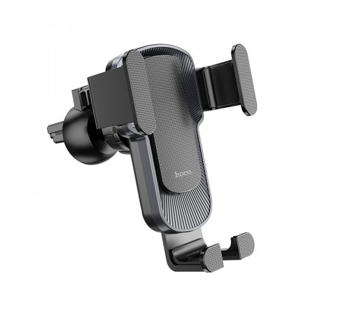 Автотримач для телефона HOCO CA103 vertical and horizontal air outlet gravity car holder Black Metal Gray (6931474766229)
