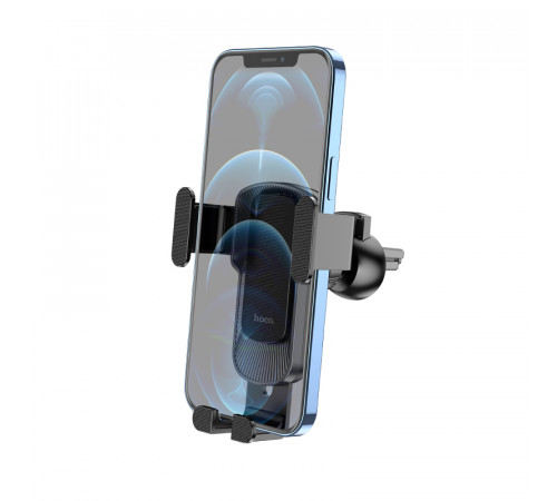 Автотримач для телефона HOCO CA103 vertical and horizontal air outlet gravity car holder Black Metal Gray (6931474766229)