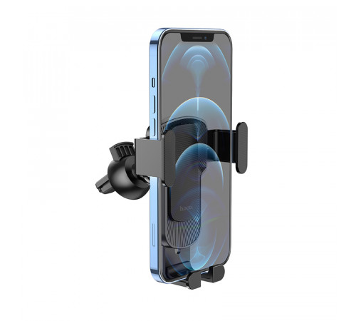 Автотримач для телефона HOCO CA103 vertical and horizontal air outlet gravity car holder Black Metal Gray (6931474766229)