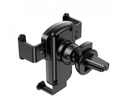 Автотримач для телефона HOCO CA103 vertical and horizontal air outlet gravity car holder Black Metal Gray (6931474766229)