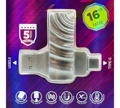 USB флеш Borofone BUD3 16Gb USB3.0+Type-C Швидкісна