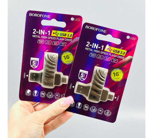 USB флеш Borofone BUD3 16Gb USB3.0+Type-C Швидкісна
