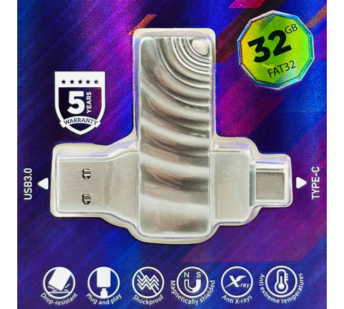 USB флеш Borofone BUD3 32Gb USB3.0+Type-C Швидкісна