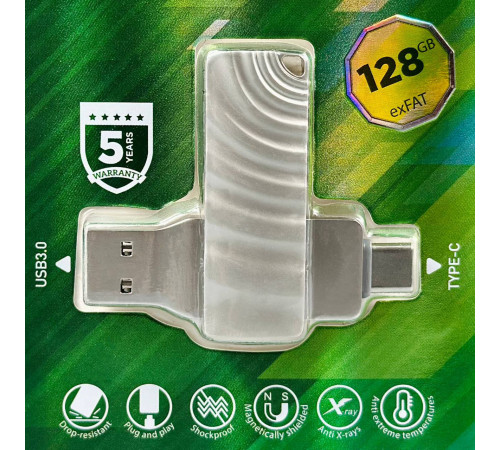 USB флеш Borofone BUD3 128Gb USB3.0+Type-C Швидкісна