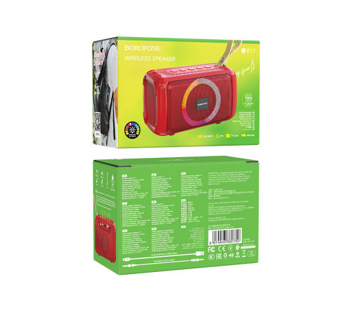 Портативна колонка BOROFONE BR17 Cool sports wireless speaker, 5W, Red (6974443380750)