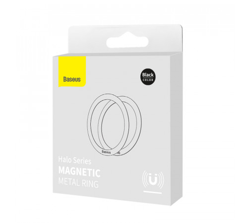 Пластина для магнітного тримача Baseus Halo Series Magnetic Metal Ring（2pcs/pack）Black (PCCH000001)