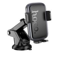Автотримач для телефона HOCO H79 Vista push-type car holder (center console) Black Metal Gray (6942007647892)