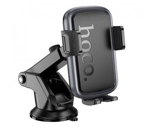 Автотримач для телефона HOCO H79 Vista push-type car holder (center console) Black Metal Gray (6942007647892)