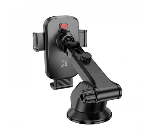Автотримач для телефона HOCO H79 Vista push-type car holder (center console) Black Metal Gray (6942007647892)