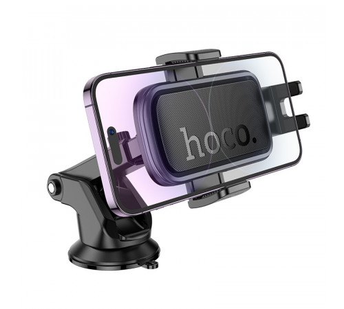Автотримач для телефона HOCO H79 Vista push-type car holder (center console) Black Metal Gray (6942007647892)