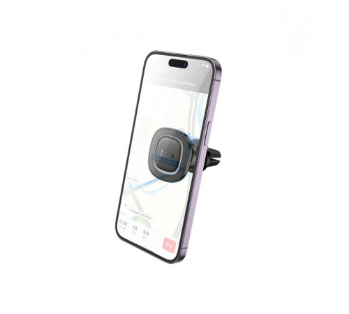 Автотримач для телефона HOCO H72 Crown magnetic car holder (air outlet) Black Metal Gray (6942007646871)