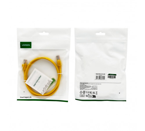 Мережевий кабель UGREEN Cat 5e U/UTP Lan Cable 1m (Yellow) (UGR-11230)