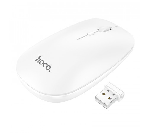 Маніпулятор миша HOCO GM15 Art dual-mode business wireless mouse White (6931474760586)