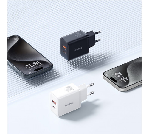 Мережевий зарядний пристрій Baseus Cube Fast Charger C+U 30W EU Moon White (P10111404213-00)