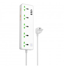 Сетевой удлинитель HOCO AC13A Talento 5-position socket(1C3A) (1,5 m) White (6942007607148)