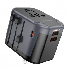 Сетевое зарядное устройство BOROFONE BAC13 Leader 3-port PD20W(1C2A) universal conversion charger Black (6941991117169)