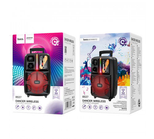 Портативна колонка HOCO BS37 Dancer outdoor wireless speaker, 10W, Black (6931474727602)