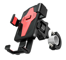 Велотримач для телефона HOCO CA73 Flying one-touch bicycle and motorcycle universal holder Black＆Red (6931474731753)