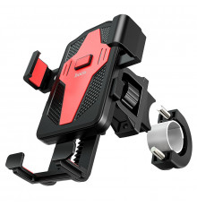 Велотримач для телефона HOCO CA73 Flying one-touch bicycle and motorcycle universal holder Black＆Red (6931474731753)
