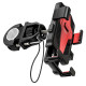 Велотримач для телефона HOCO CA73 Flying one-touch bicycle and motorcycle universal holder Black＆Red (6931474731753)