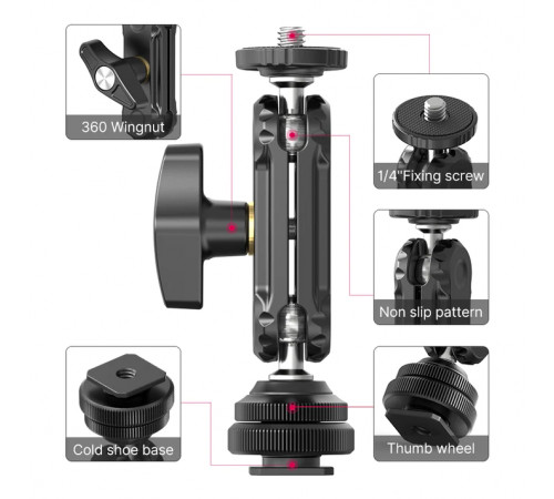 Шарнірне кріплення Ulanzi R098 Double Ball Heads with Code Shoe Mount (UV-2954 R098) (2954)