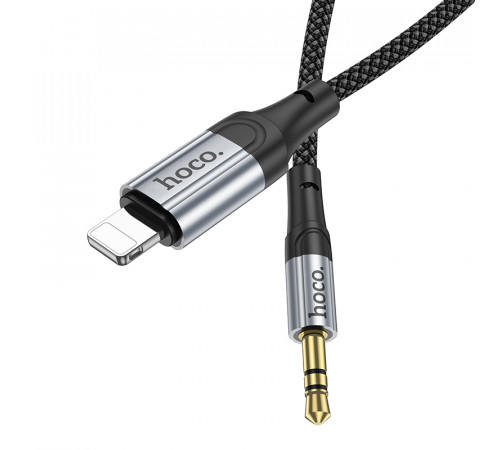 Аудiокабель HOCO UPA26 iP to 3.5mm male, nylon braid, 1m, Black (6942007608817)