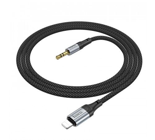 Аудiокабель HOCO UPA26 iP to 3.5mm male, nylon braid, 1m, Black (6942007608817)
