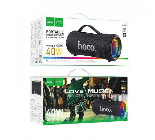 Портативна колонка HOCO HA10 Oleada outdoor BT speaker, 20W*2, Black (6942007635608)