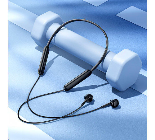 Бездротові спортивні навушники BOROFONE BE70 Light neck-hanging BT earphones obsidian black (6941991117046)