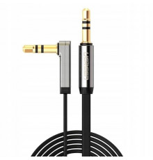 Аудіокабель UGREEN AV119 3.5mm Male to 3.5mm Male Straight to angle flat Cable  2m (Black)(UGR-10599) (UGR-10599)