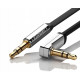 Аудіокабель UGREEN AV119 3.5mm Male to 3.5mm Male Straight to angle flat Cable  2m (Black)(UGR-10599) (UGR-10599)