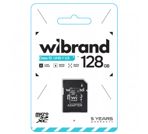 Карта пам'яті microSDXC (UHS-1 U3) Wibrand 128Gb class 10 (adapter SD) (WICDHU3/128GB-A)