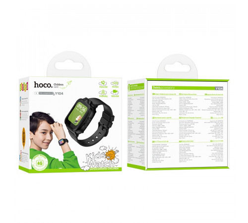 Дитячий смарт-годинник Hoco Y104 42mm. SIM 4G. Wi-Fi. 700 mAh. IP65 Black (6942007646352)