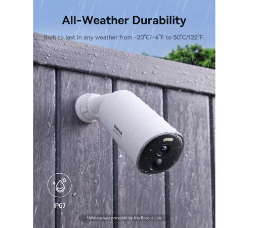 Додаткова IP-камера відеоспостереження Baseus Security B1 Outdoor Camera 2K White (S0SV002130)