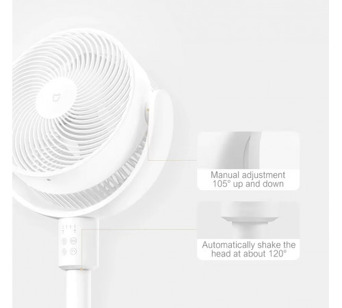 Вентилятор Xiaomi Mijia 18W Circulation Fan + (перехідник на EU розетку) (BPLDS08DM)