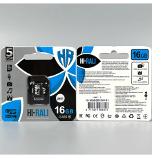 Карта пам'яті Hi-Rali 16Gb (UHS-1) 10 Class (з адаптером SD)