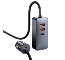 Автомобільний зарядний пристрій Baseus Share Together PPS multi-port Fast charging with extension cord 120W 2U+2C Gray (CCBT-A0G)