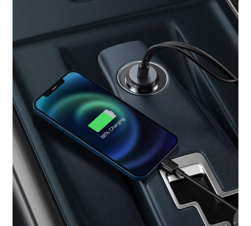 Автомобільний зарядний пристрій Baseus Share Together PPS multi-port Fast charging with extension cord 120W 2U+2C Gray (CCBT-A0G)