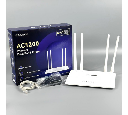 Wi-Fi роутер LB-Link BL-W1210M 11AC 1200Mbps 2.4GHz-5GHz 4LAN+1WAN