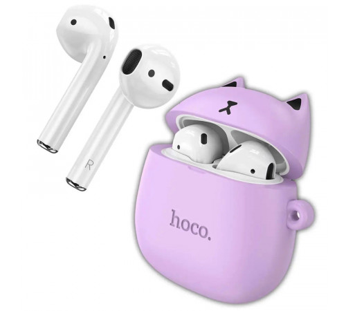 Бездротові навушники TWS HOCO EW45 True wireless stereo headset Lilac Cat (6931474789228)