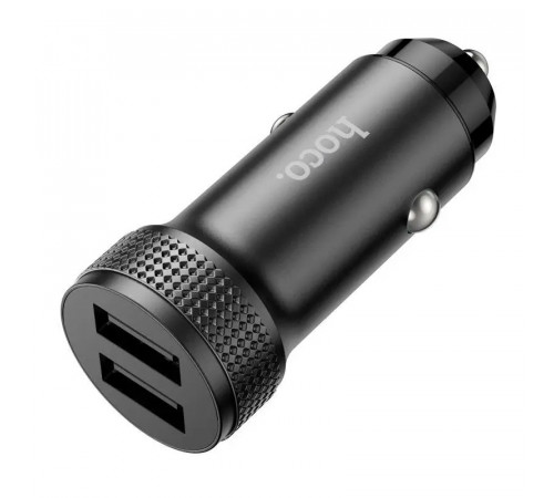 Автомобільний зарядний пристрій HOCO Z49 Level dual port car charger Black (6931474795601)