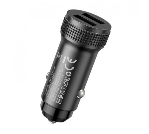 Автомобільний зарядний пристрій HOCO Z49 Level dual port car charger Black (6931474795601)