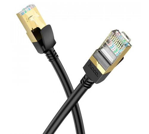 Мережевий кабель HOCO US02 Level pure copper gigabit ethernet cable(L=3M) Black (6931474761965)
