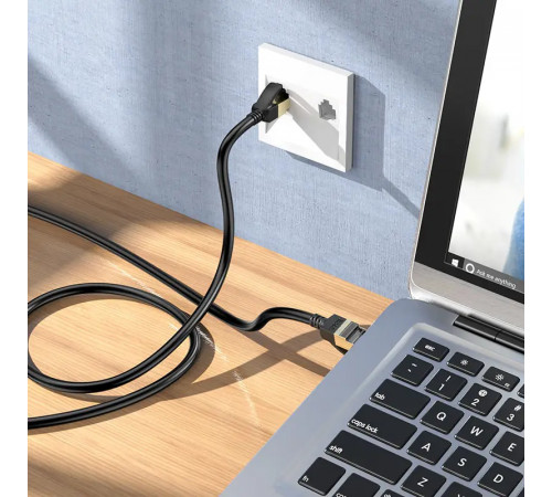 Мережевий кабель HOCO US02 Level pure copper gigabit ethernet cable(L=3M) Black (6931474761965)