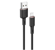Кабель ACEFAST C2-02 USB to iP 2.4A, 1.2m, silicone, zinc connectors, Black (AFC2-02B)