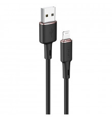 Кабель ACEFAST C2-02 USB to iP 2.4A, 1.2m, silicone, zinc connectors, Black (AFC2-02B)