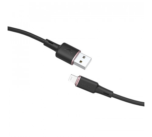 Кабель ACEFAST C2-02 USB to iP 2.4A, 1.2m, silicone, zinc connectors, Black (AFC2-02B)
