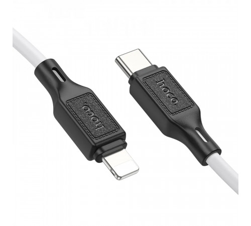 Кабель HOCO X90 Cool silicone PD charging data cable for iP White (6931474788399)